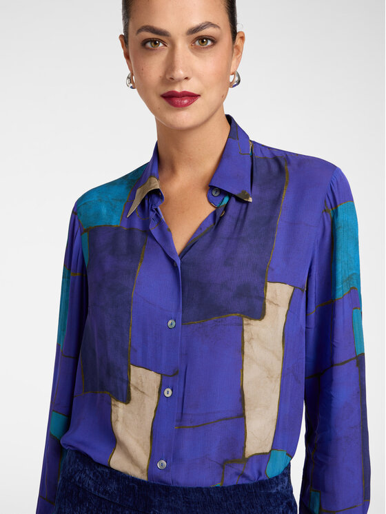 Elena Mirò Elena Mirò Koszula 5045P200376N001 Turkusowy Regular Fit
