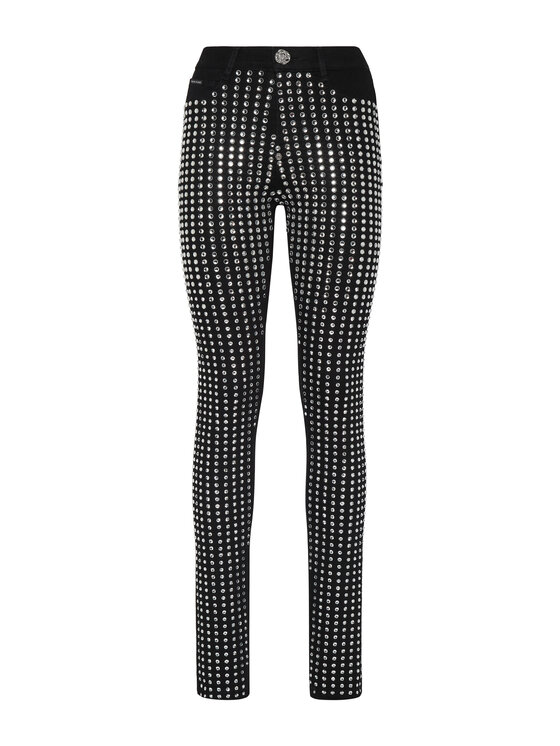 PHILIPP PLEIN PHILIPP PLEIN Jegginsy 7901 Czarny Jegging Fit