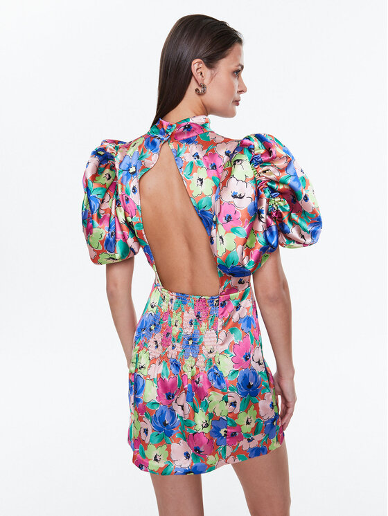 ROTATE ROTATE Sukienka koktajlowa Silky Woven RT2337 Kolorowy Slim Fit
