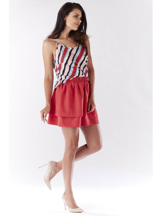 Awama Awama Bluzka A177 Kolorowy Basic Fit