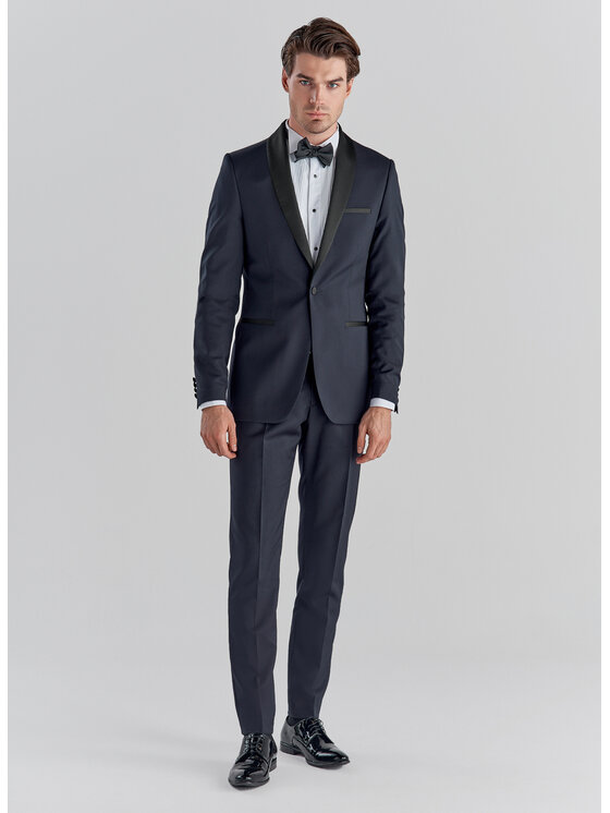Pako Lorente Pako Lorente Spodnie garniturowe P000B-6S-002 Granatowy Slim Fit