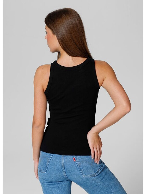 PITBULL PITBULL Tank top Rib Layla Czarny Regular Fit
