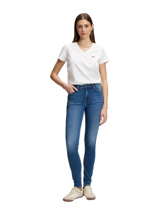 Lee Lee Jeansy 112385757 Niebieski Skinny Fit