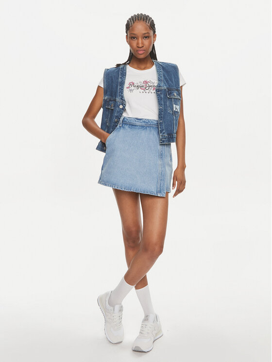 Pepe Jeans Pepe Jeans Jeansshorts Regular Skort Hw Dnm PL801123 Blau Regular Fit