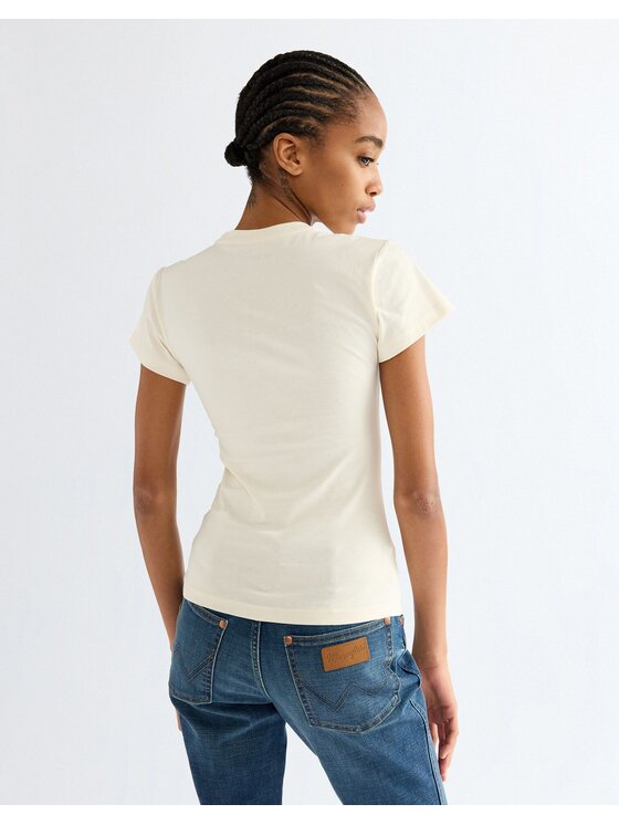 Wrangler Wrangler T-Shirt SHRUNKEN BAND TEE Biały Slim Fit