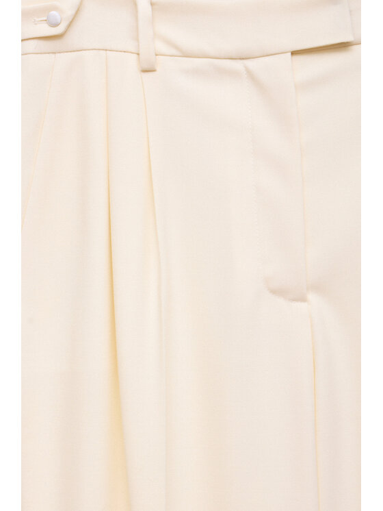 Epuzer Epuzer Spodnie materiałowe Phoenix Wool Kremowy Standard Fit