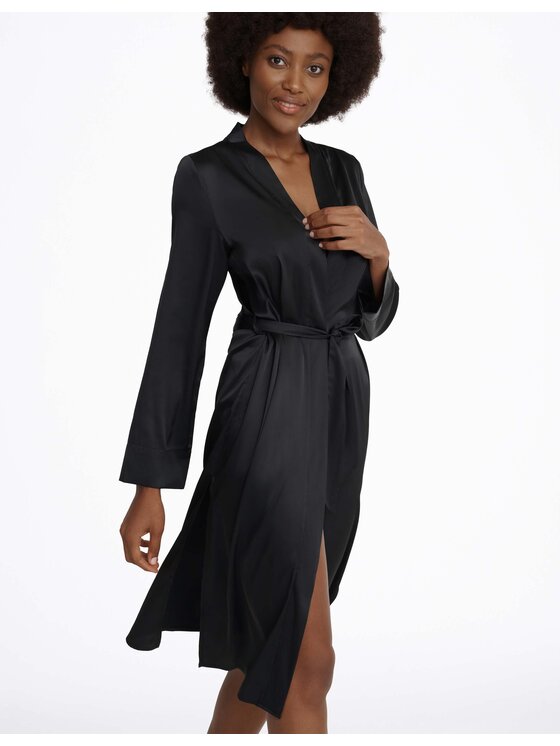 Esotiq Esotiq Szlafrok 41156 Czarny Regular Fit