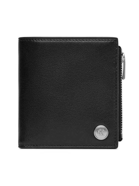 Portofel Mare pentru Bărbați Calvin Klein Jeans Jeans Hardware Compact Zip Walle LV04G1078G Negru