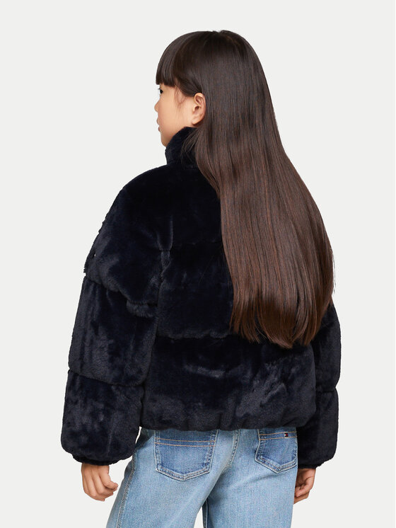 Tommy Hilfiger Tommy Hilfiger Кожено палто New York KG0KG08369 Тъмносин Loose Fit