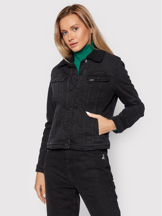 Lee Lee Giacca di jeans Sherpa Rider L54VOKSS 112140288 Nero Regular Fit