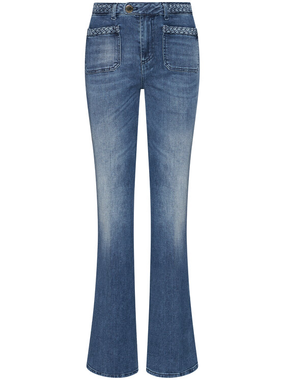 PINKO Pinko Jeans hlače Flower Flare PJ403 PE 21 PDEN 1J10LE Y6Z4 Modra Regular Fit