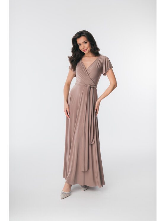 Aurora Aurora Sukienka koktajlowa Abelia Beżowy Feminine Fit