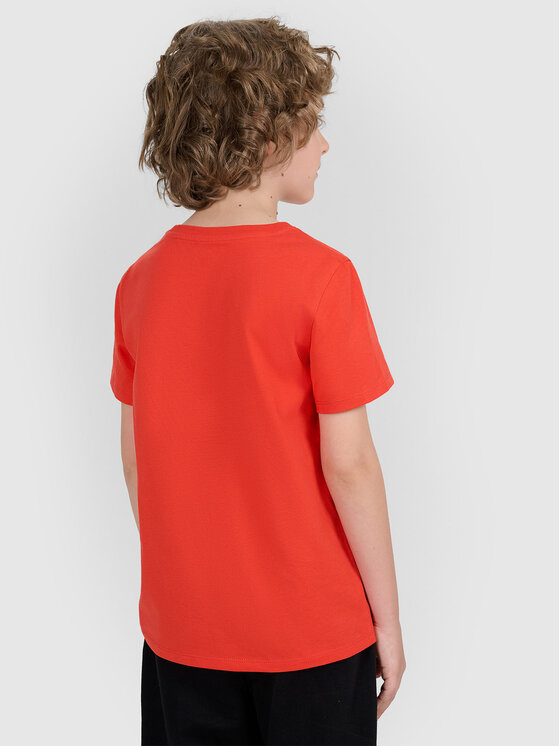 4F 4F T-Shirt BASIC+ Czerwony Regular Fit