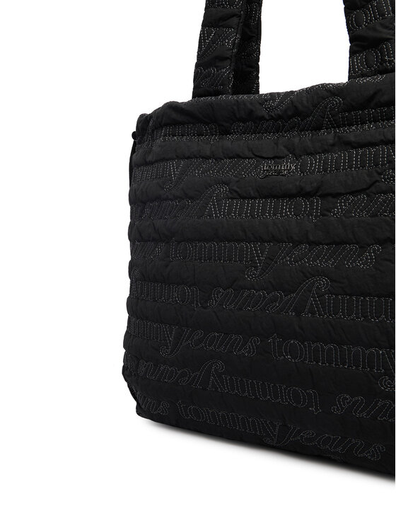 Tommy Jeans Tommy Jeans Kabelka Tjw Icon Nylon Tote Aop AW0AW18649 Černá