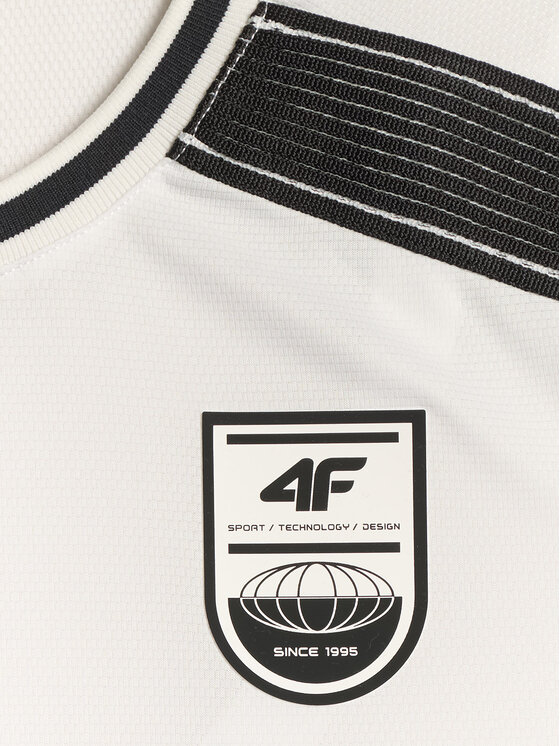 4F 4F Koszulka techniczna FOOTBALL Biały Regular Fit