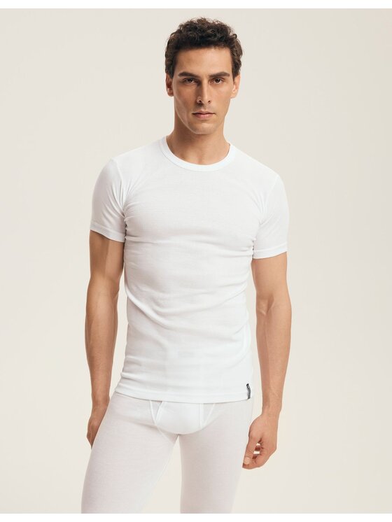 Esotiq Esotiq T-Shirt 1495 Biały Anatomic Fit