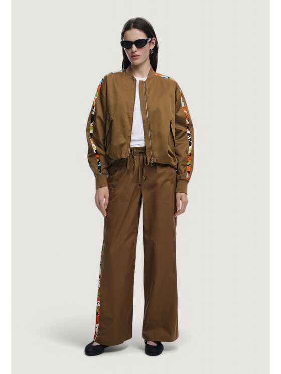 Desigual Desigual Spodnie damskie PANT_PAISLEY_LACROIX Beżowy Palazzo Fit