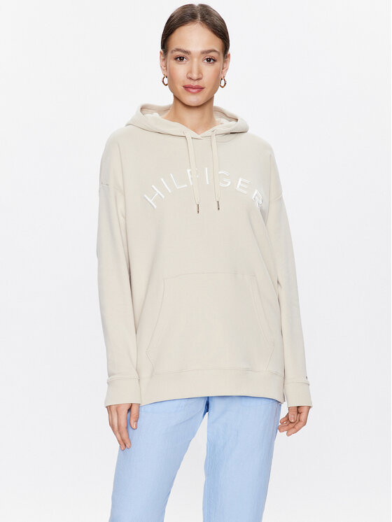 Tommy Hilfiger Bluză Varsity WW0WW37797 Bej Relaxed Fit Bej imagine noua