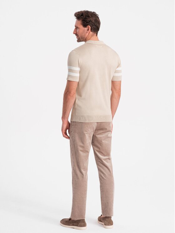 Ombre Ombre Polokošile OM-POSS-0118 Béžová Regular Fit