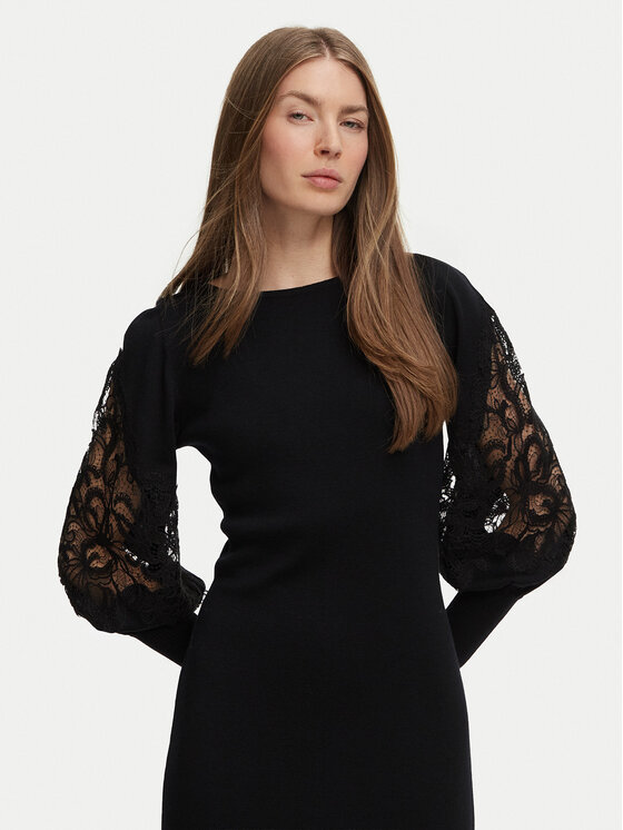 Luisa Spagnoli Luisa Spagnoli Trikotāžas kleita Madelin 100602 Melns Slim Fit