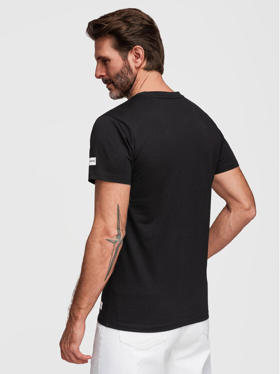 Ombre Ombre T-Shirt OM-TSPT-0269 Czarny Regular Fit
