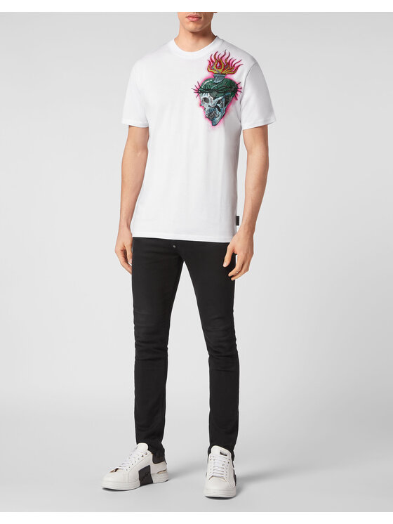 PHILIPP PLEIN PHILIPP PLEIN T-Shirt 1885 Bílá Regular Fit
