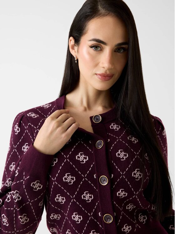 Guess Guess Kardigāns 167535 Bordo Classic Fit