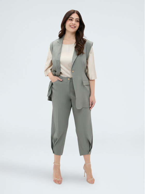 Fiorella Rubino Fiorella Rubino Spodnie materiałowe P041T005277N0Z5 Zielony Regular Fit
