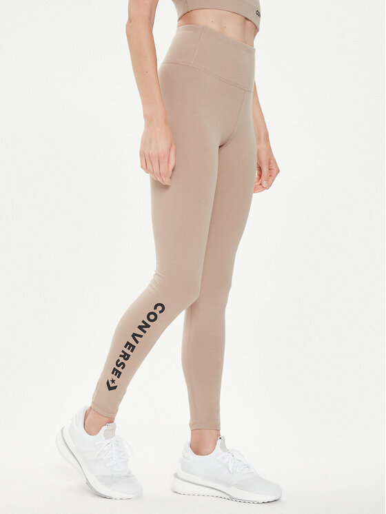 Converse Legingi W Wordmark Legging 10024544-A10 Bēšs Skinny Fit