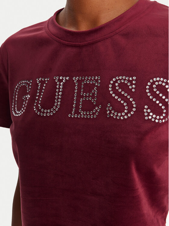 Guess Guess Tričko V3BI01 K0232 Bordová Regular Fit