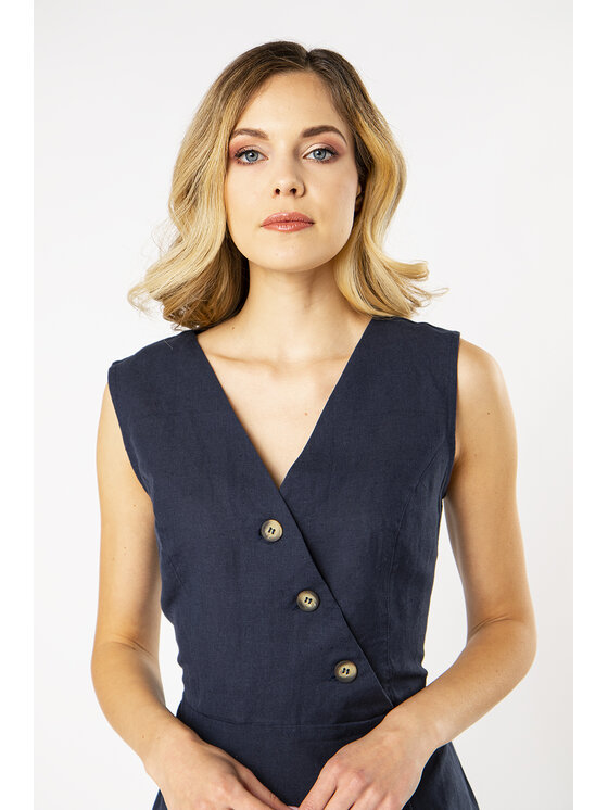 QUIOSQUE QUIOSQUE Každodenné šaty DR-7558 Tmavomodrá Regular Fit