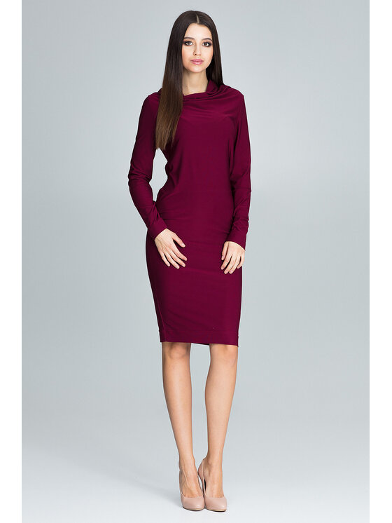 FIGL FIGL Šaty M603 Bordová Regular Fit