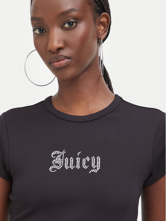 Juicy Couture Juicy Couture Футболка JCWCT226326 Чорний Slim Fit