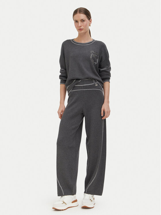 Liu Jo Sport Liu Jo Sport Kootud püksid TF6077 MS59L Tumehall Regular Fit