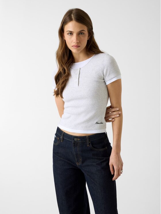 Guess Jeans Guess Jeans Top 183272 Szary Classic Fit
