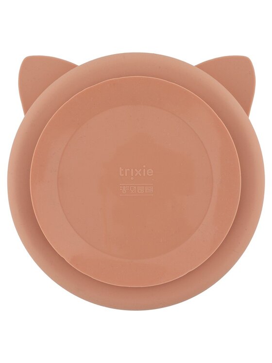 Trixie Baby Trixie Baby Talerz Silikonowy Trójdzielny z Przyssawką - Kot Różowy