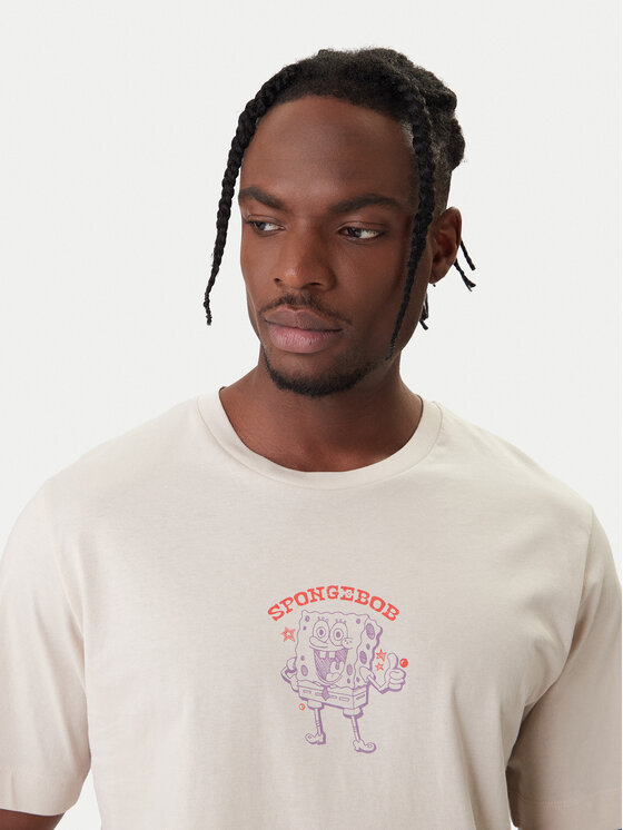 Jack & Jones Jack & Jones T-Shirt Spongebob 12286631 Béžová Relaxed Fit