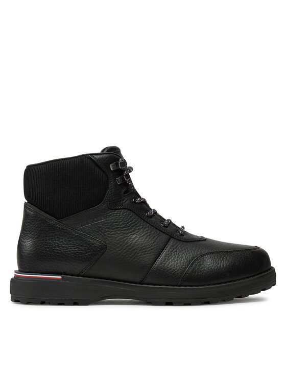 Ghete Tommy Hilfiger Corporate Warm Outdoor Lth Boot FM0FM05148 Negru