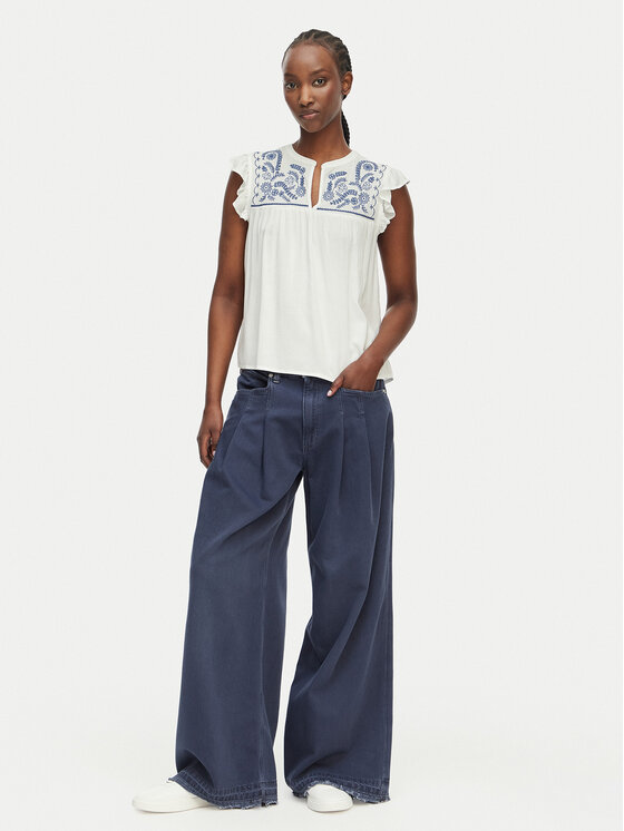 ONLY ONLY Μπλουζάκι Vestine 15337374 Λευκό Loose Fit