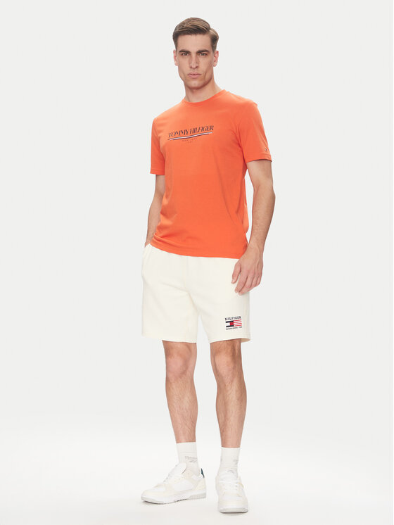 Tommy Hilfiger Tommy Hilfiger T-Shirt Brand Love MW0MW40324 Pomarańczowy Regular Fit