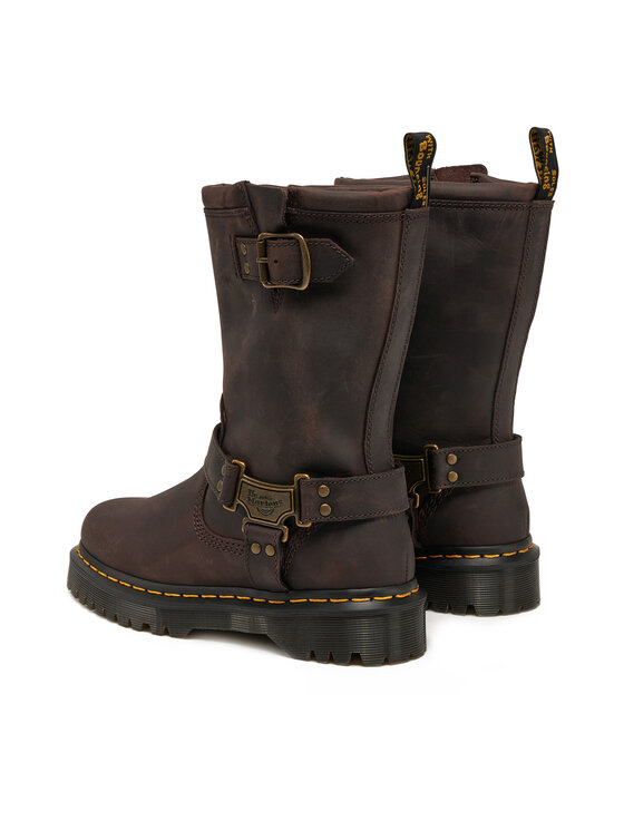 Dr. Martens Dr. Martens Botki Anistone Tall Leather Biker31901201 Brązowy