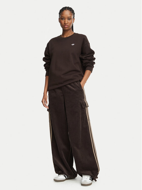 adidas adidas Bluza LL0424 Brązowy ciemny Oversize
