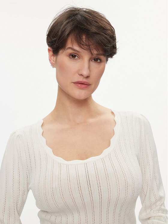 ONLY ONLY Kampsun Meddi 15311544 Valge Regular Fit