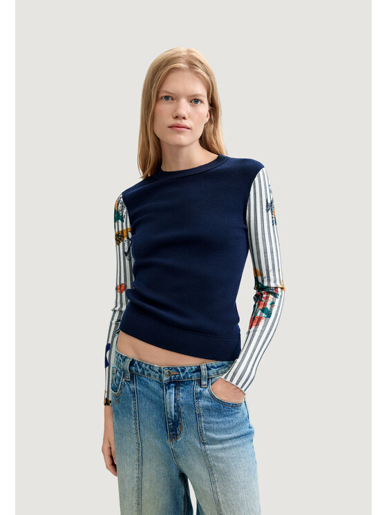 Desigual Desigual Πουλόβερ JERS_MARINO Μπλε Casual Fit