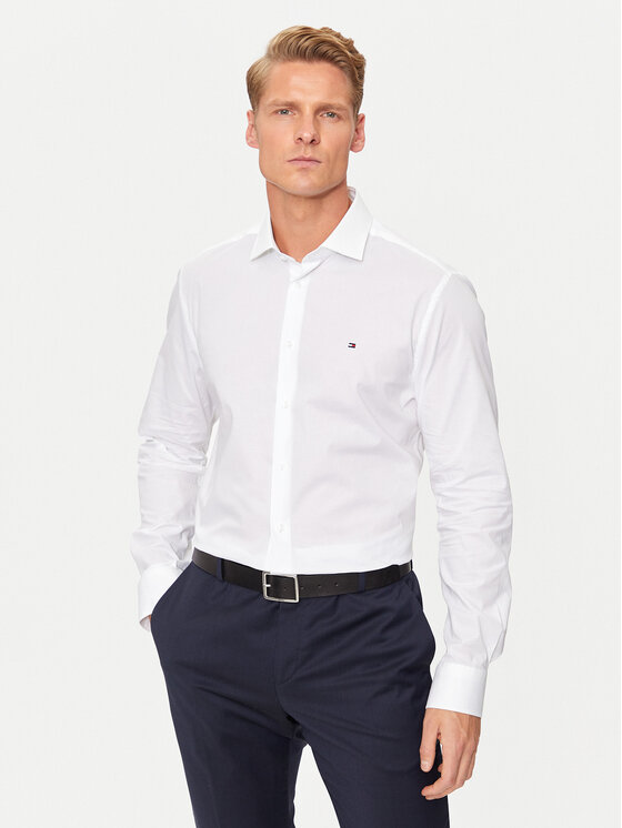 Tommy Hilfiger Košeľa MW0MW38347 Biela Slim Fit