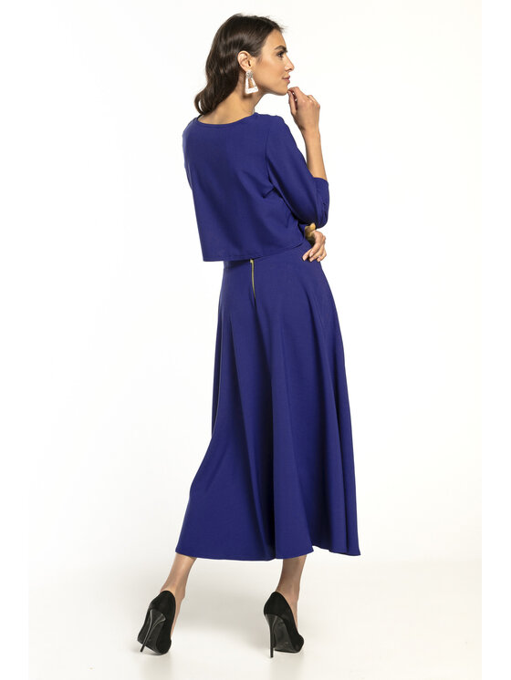 Tessita Tessita Bluzka T286 Granatowy Cropp Fit