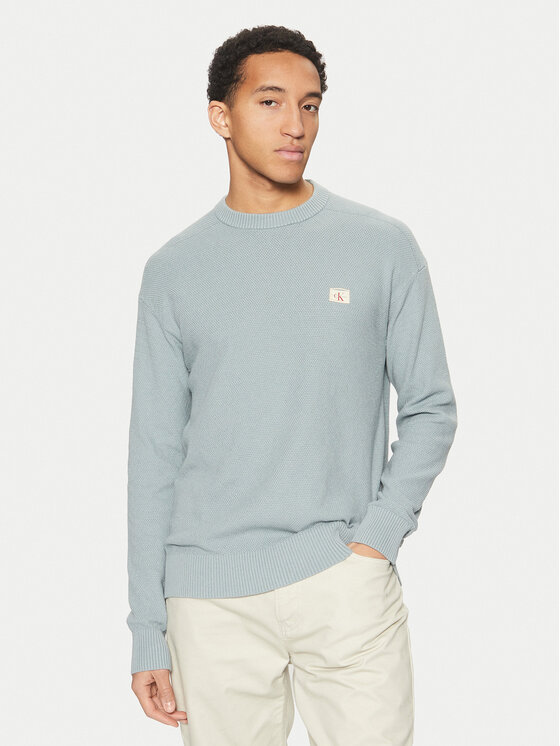 Męski Sweter Calvin Klein Jeans, Rozmiar L, Niebieski, J30J326746