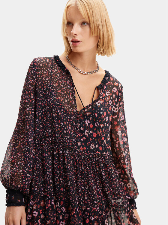 Desigual Desigual Rochie de vară Doque 24SWVW20 Negru Regular Fit