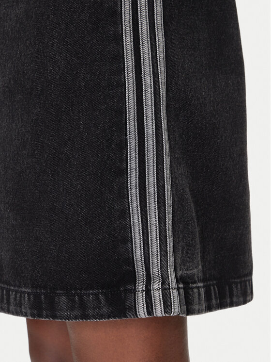 adidas adidas Sukienka jeansowa adicolor Denim 3-Stripes JD3108 Czarny Slim Fit