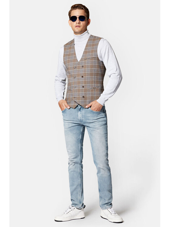 Lancerto Lancerto Kamizelka Grassy KA131223000011 Beżowy Slim Fit